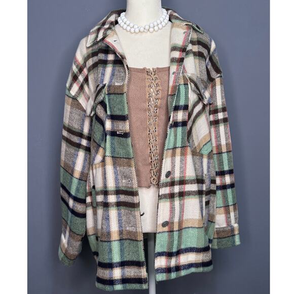 Zara Jackets & Blazers - Rare Zara Wool Shadow Plaid Jacket 50s Inspired Size: Small Oversized